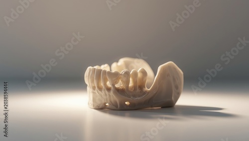 Dental bone grafting concept emphasizing jawbone enhancement presented on white surface