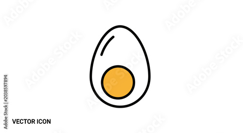 Obraz na płótnie Simple vector icon illustration of a boiled egg with yellow yolk