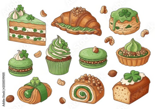 St Patrick's Day themed whimsical cakes and desserts collection