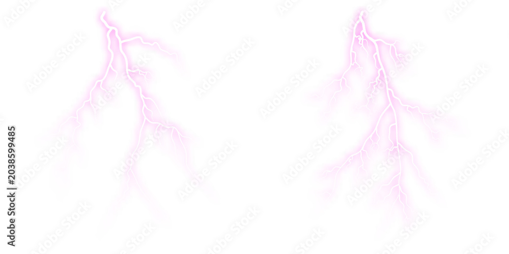 Obraz premium Group of thunder ray trace Massive branched style, with mystical mood.