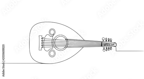 Foto Oud Instrument Continuous Line Drawing