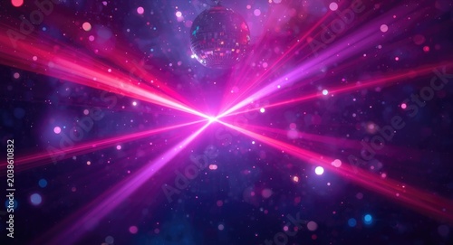 Elegant abstract background featuring LED disco lights with shimmering stars and soft bokeh illumination