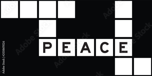 Картината върху платно Alphabet letter in word peace on crossword puzzle background