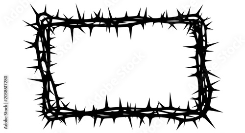 Fotografi Crown of Thorns Frame - Symbol of Suffering, Sacrifice, and Faith