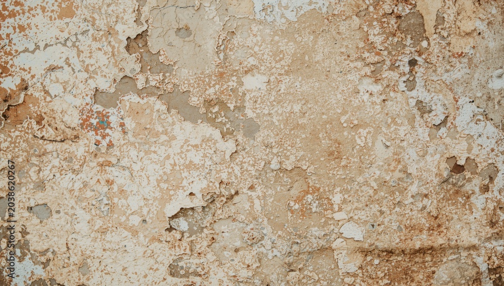Fototapeta premium Detailed close view of a wall stained with natural colors resembling abstract art