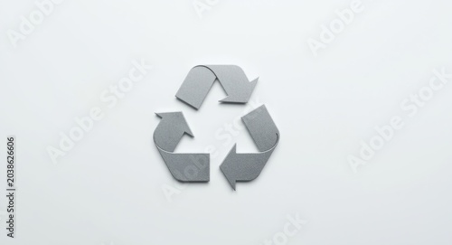 Eco friendly aluminium recycling symbol on clean white background