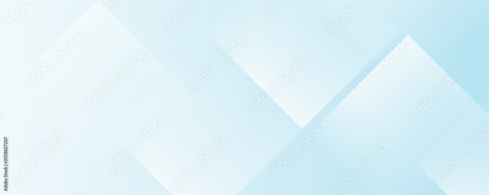 Obraz premium A clean and minimalist geometric background featuring overlapping translucent white squares on a soft light blue backdrop.