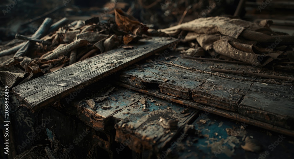 Fototapeta premium grungy textures and distressed objects with chaotic arrangement background