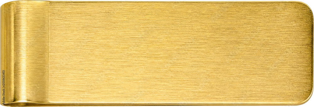 Fototapeta premium Brushed gold money strap for holding cash isolated on transparent background