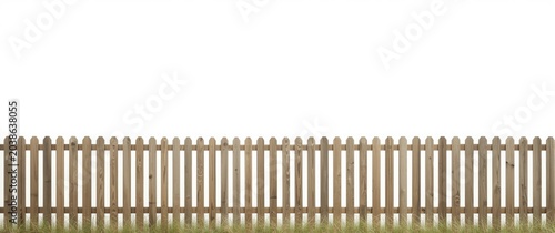 Graphic illustration showing a classic wooden fence in front of a smooth white backdrop