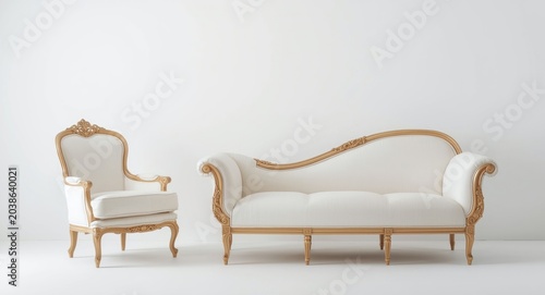 Elegant antique white armch...