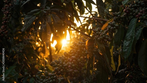 Golden sunlight filtering t...