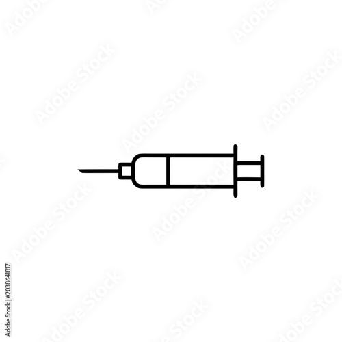 Medical Syringe Line Art Icon Vector