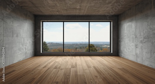 Empty room interior with gr...