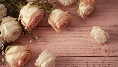Delicate roses and white ra...
