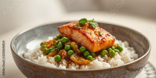 Flavorful salmon and pea me...