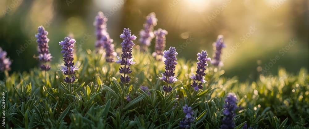 Obraz premium Close up of Thymus serpyllum blooms promoting plant based healthcare approaches