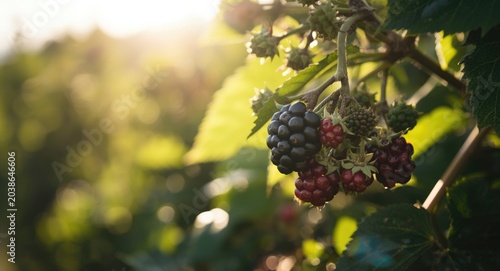 Fresh ripe and unripe black...