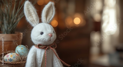 Handcrafted white Easter bu...