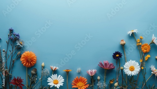 Flat layout of blue minimal...