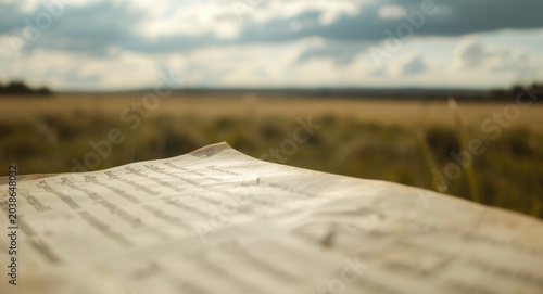 Closeup of vintage paper wi...