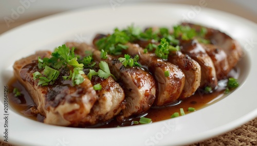 Delicious grilled pork tend...