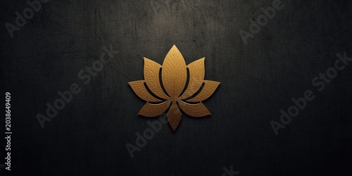 Golden lotus motif on dark ...