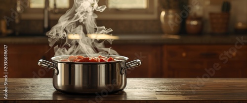 Cooking pot on burner with ...