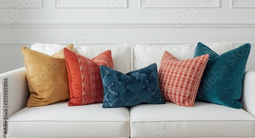 Colorful pillows arranged n...