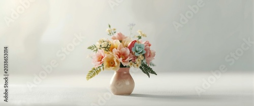 Colorful faux flower arrang...