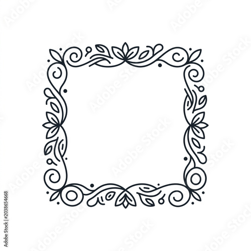 Cuadro en lienzo Elegant Floral Square Border Design Element.