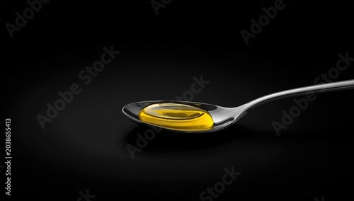 Golden olive oil droplet on...