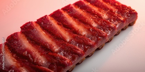 fresh pork ribs displayed o...