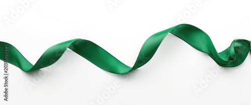 Decorative green satin ribb...