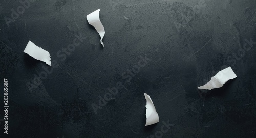 Four torn white paper piece...