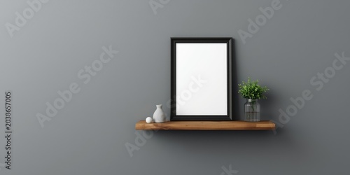 Decorative wood shelf featu...