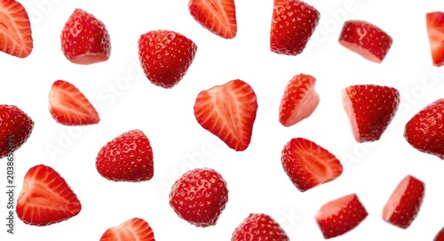 Fresh strawberry slices flo...