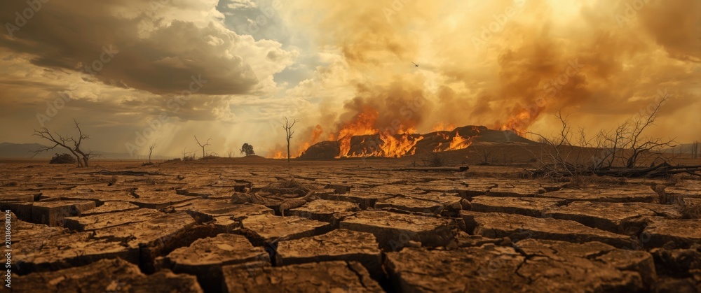 Fototapeta premium El Nino phenomenon driving heightened drought and wildfire activity