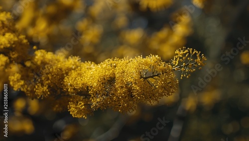 Golden mimosa flowers bloss...