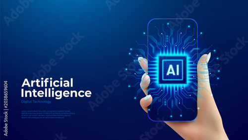 Konstfotografi AI technology concept integrated into phone