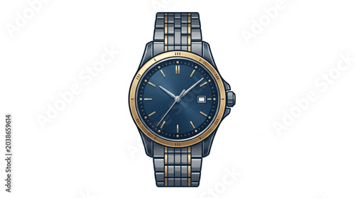 Tableau sur toile Elegant Wristwatch with Blue Dial and Gold Accents.