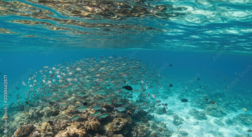 Fototapeta premium Underwater scene with coral reef.