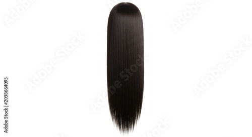 Long Black Hair Extension Closeup.