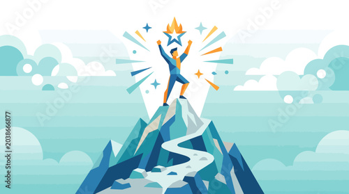 Business Achievement and Success Icon - Vector Concept for Goals and Milestones