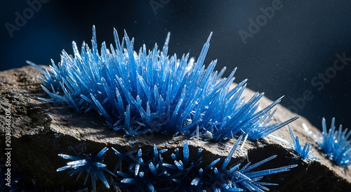 Microscopic View of Blue Asbestos Crocidolite Fibers on Natural Rock Representing Hazardous Material Exposure Mesothelioma Risk and Professional Asbestos Abatement