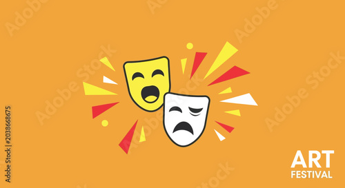 Art Festival Illustration with Theater Masks