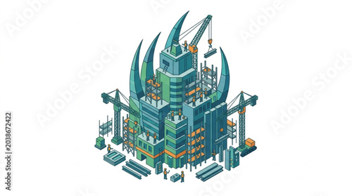Foto Futuristic Cityscape Architecture Model.
