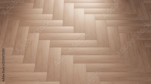Wood Flooring Installation 3d animation. Installation of wooden laminate flooring in a modern empty room. Home renovation, interior construction, and flooring installation concepts