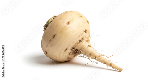 Maca root isolated on white background, a nutritious superfood for health