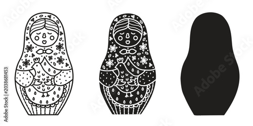 Fotografie Ilustration of matryoshka doll
